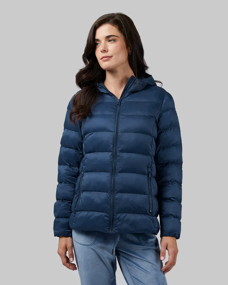 WOMEN'S LIGHTWEIGHT POLY-FILL PACKABLE HOODED JACKET