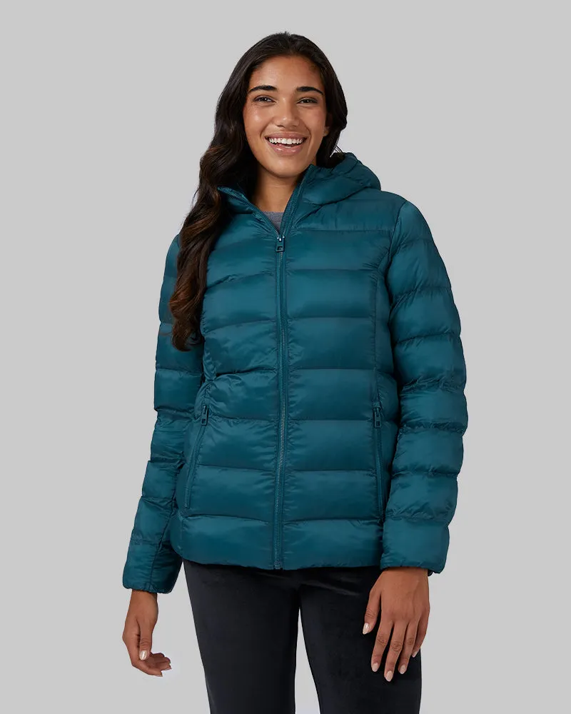 WOMEN'S LIGHTWEIGHT POLY-FILL PACKABLE HOODED JACKET