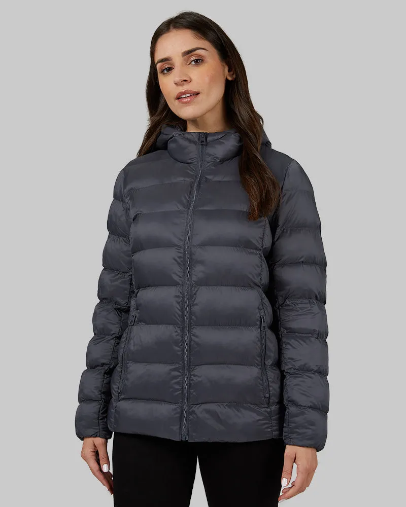 WOMEN'S LIGHTWEIGHT POLY-FILL PACKABLE HOODED JACKET