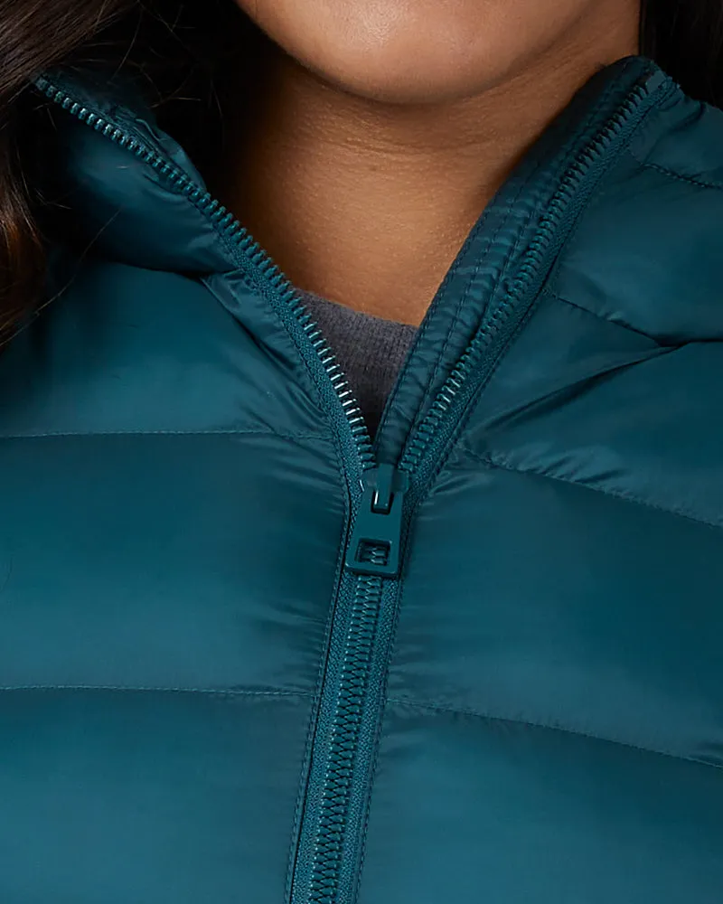 WOMEN'S LIGHTWEIGHT POLY-FILL PACKABLE HOODED JACKET