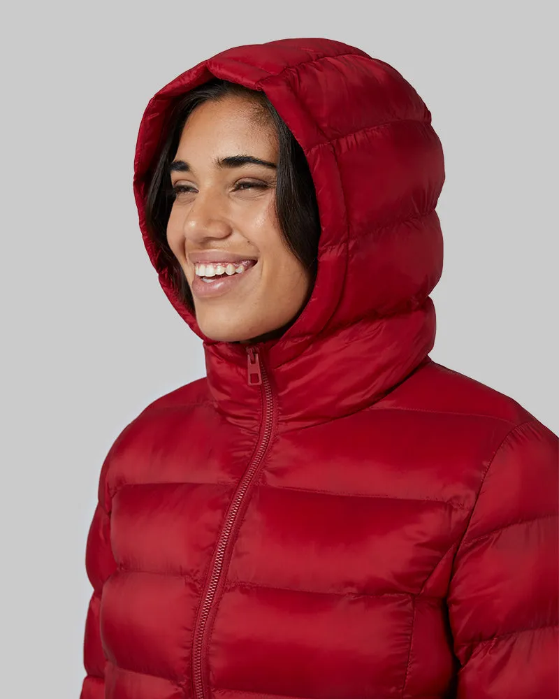 WOMEN'S LIGHTWEIGHT POLY-FILL PACKABLE HOODED JACKET