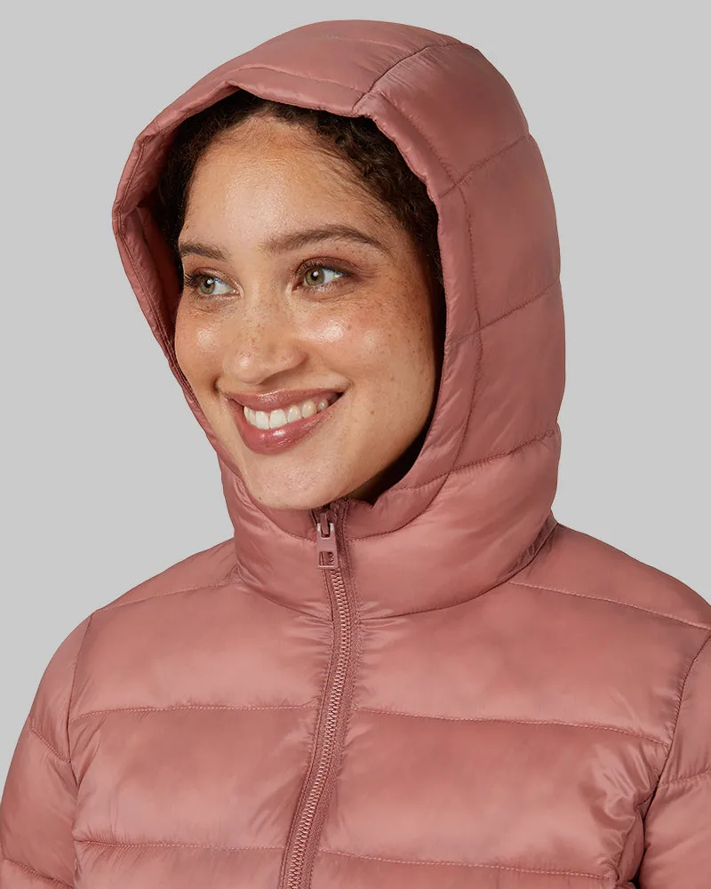 WOMEN'S LIGHTWEIGHT POLY-FILL PACKABLE HOODED JACKET